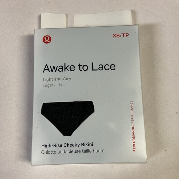 Lululemon Awake to Lace High-Rise Cheeky Bikini Black Size XS New in Box - Picture 1 of 2